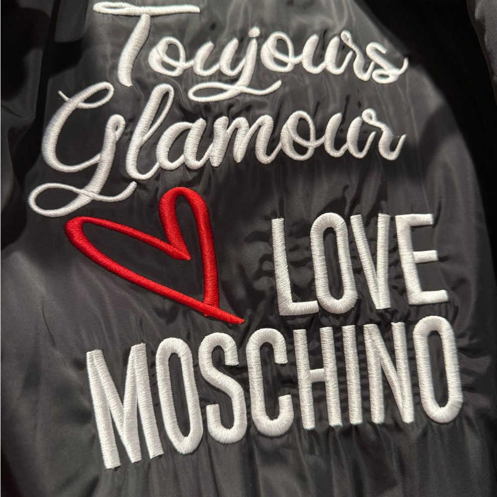 Love Moschino Red Quilted Heart Logo Puffer Coat Brand New